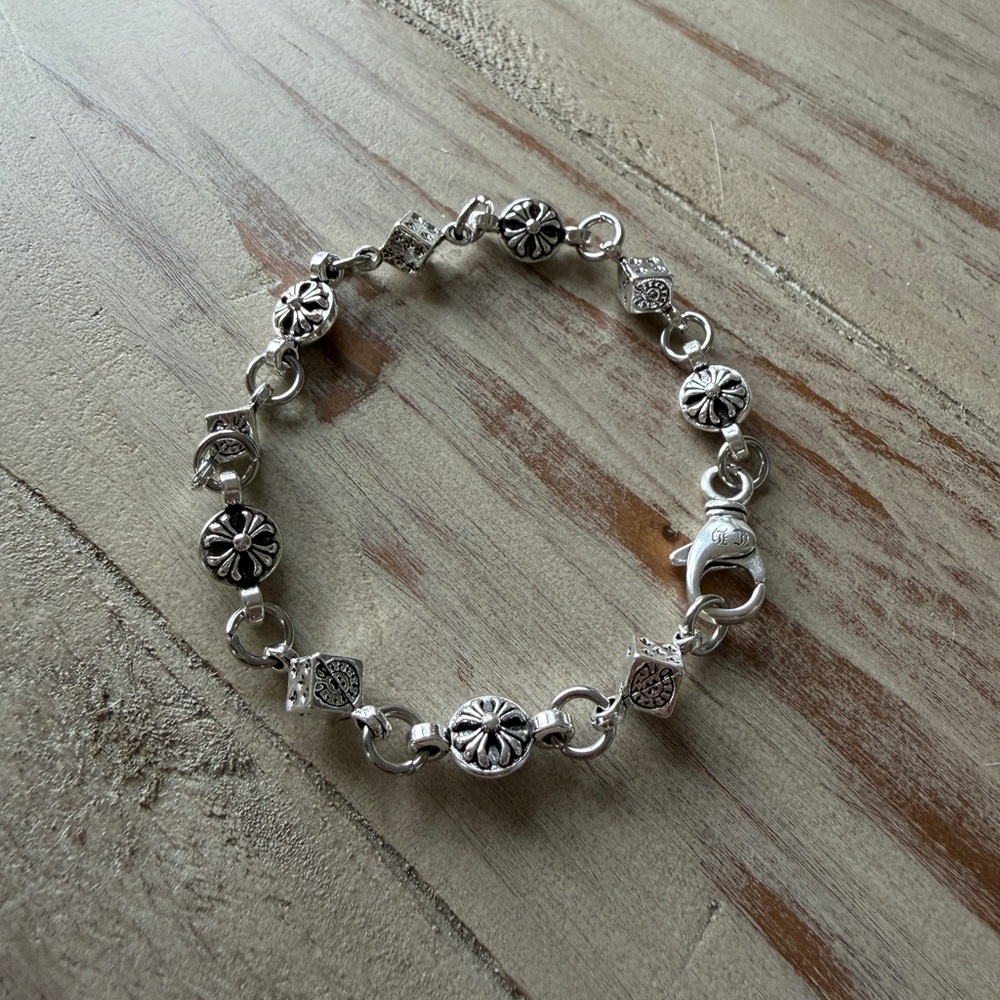 Chrome Hearts Bracelet Silver Dice Crossball